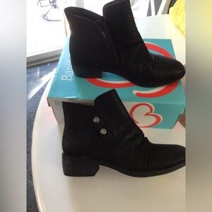 BareTraps Black Ankle Booties with Button Detail